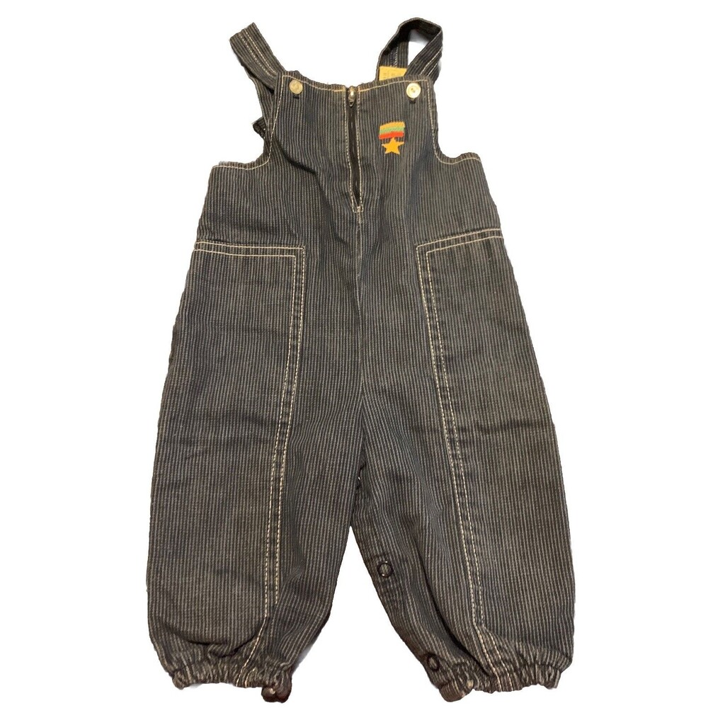 CARTERS infant Vintage Denim Jean Overalls Bib Made USA Size 9 Months